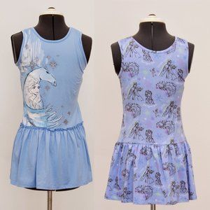 Disney Frozen 2 Set of Matching Dresses, Sleeveless, Size 7-8